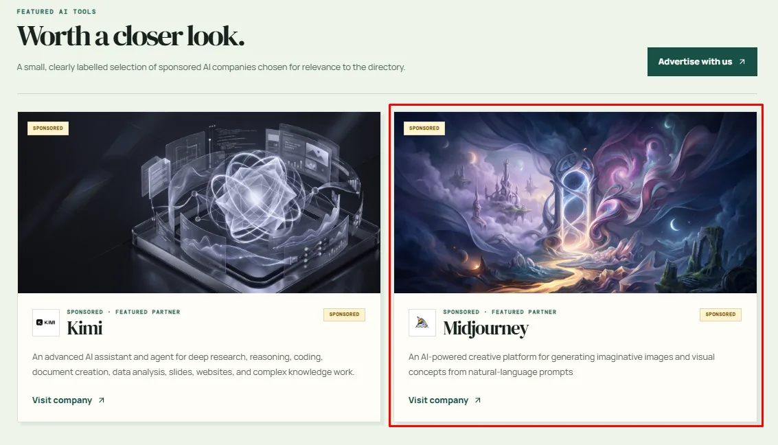 Featured AI Tool right placement preview